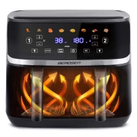 Berdsen BD-657 Dvojkomorová fritéza na horúci vzduch XL 10,2 l, 1700 W, čierna