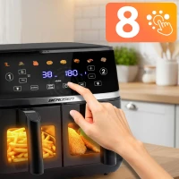 Berdsen BD-657 Dvojkomorová fritéza na horúci vzduch XL 10,2 l, 1700 W, čierna
