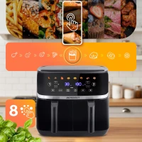 Berdsen BD-657 Dvojkomorová fritéza na horúci vzduch XL 10,2 l, 1700 W, čierna