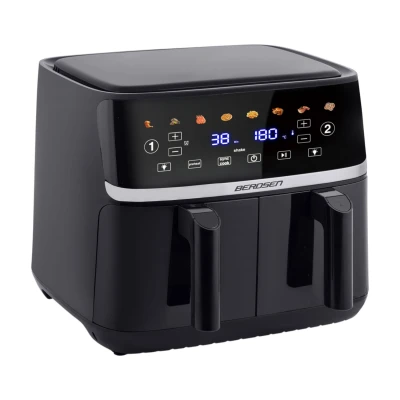 Berdsen BD-657 Dvojkomorová fritéza na horúci vzduch XL 10,2 l, 1700 W, čierna