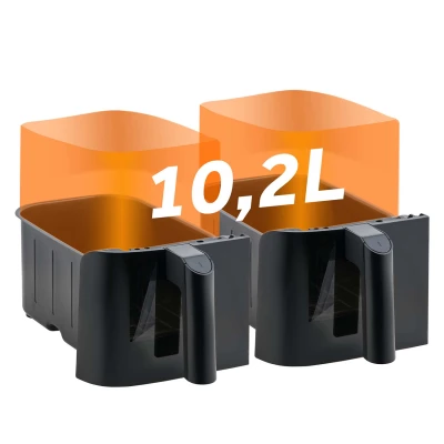 Berdsen BD-657 Dvojkomorová fritéza na horúci vzduch XL 10,2 l, 1700 W, čierna