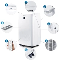 Prenosná klimatizácia Berdsen BD-581 14 000 BTU, 4 000 W, Wi-Fi, 5 v 1, biela