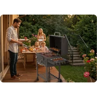Berdsen BD-891 Gril na dřevěné uhlí s litinovým roštem BBQChef, antracit
