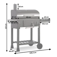 Berdsen BD-891 Gril na dřevěné uhlí s litinovým roštem BBQChef, antracit