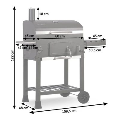 Berdsen BD-891 Gril na dřevěné uhlí s litinovým roštem BBQChef, antracit