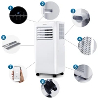 Mobilná klimatizácia Berdsen BD-580 s tesnením okien 10 000 BTU, 2 900 W, Wi-Fi, 5 v 1, biela