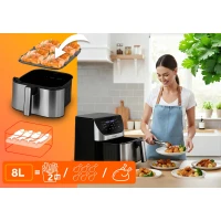 Fritéza na horúci vzduch Berdsen BD-659 8 l, 1700 W, strieborná