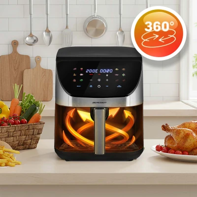 Fritéza na horúci vzduch Berdsen BD-659 8 l, 1700 W, strieborná