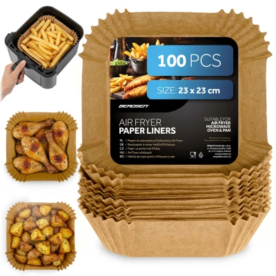 Berdsen 364906 Papírové vložky do horkovzdušné fritézy 23 x 23 cm, 100 ks