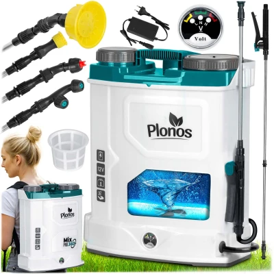 Plonos PL-603 Akumulátorový postřikovač s míchadlem 16 l, 12 V, 8 Ah, bílý