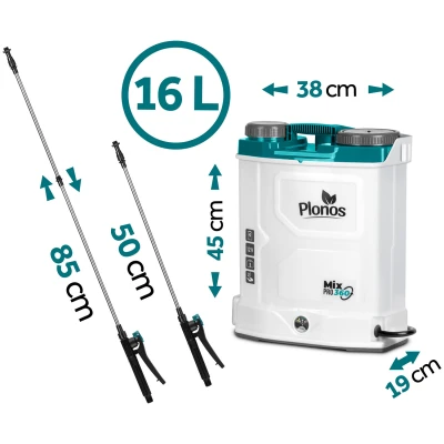 Plonos PL-603 Akumulátorový postřikovač s míchadlem 16 l, 12 V, 8 Ah, bílý