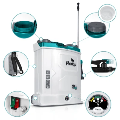 Plonos PL-603 Akumulátorový postřikovač s míchadlem 16 l, 12 V, 8 Ah, bílý