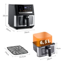 Fritéza na horúci vzduch Berdsen BD-655 6,5 l, 1700 W, čierna