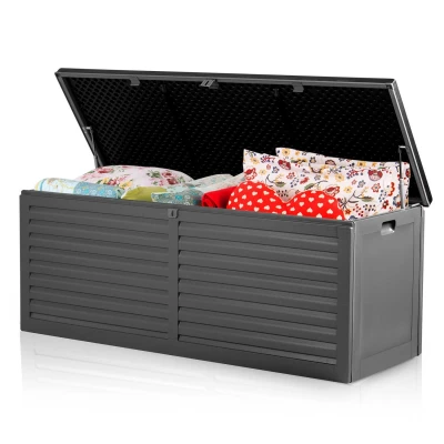 Plonos PL-801 Záhradný box 143 x 57 x 53,5 cm, 390 l, čierny a sivý