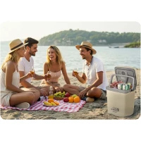 Berdsen 3831 Přenosná autochladnička Icemax ECO 26 l, krémová