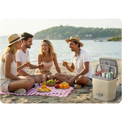 Berdsen 3831 Přenosná autochladnička Icemax ECO 26 l, krémová