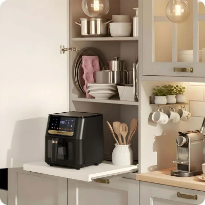 Fritéza na horúci vzduch Berdsen BD-655 6,5 l, 1700 W, čierna a zlatá