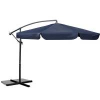 Plonos PL-880 Zahradní slunečník skládací 6-segmentový, 350 cm, s pouzdrem, modrý