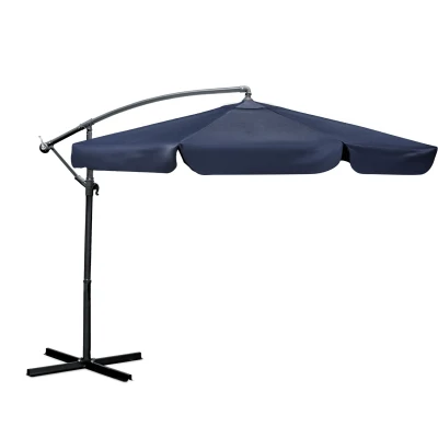 Plonos PL-880 Zahradní slunečník skládací 6-segmentový, 350 cm, s pouzdrem, modrý