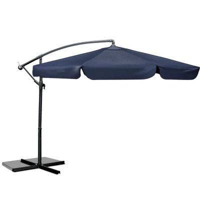 Plonos PL-880 Zahradní slunečník skládací 6-segmentový, 350 cm, s pouzdrem, modrý