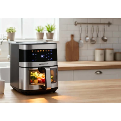 Fritéza na horúci vzduch Berdsen BD-656 9,1 l, 1700 W, strieborná
