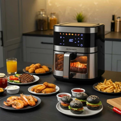 Fritéza na horúci vzduch Berdsen BD-656 9,1 l, 1700 W, strieborná