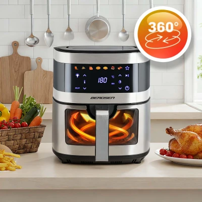 Fritéza na horúci vzduch Berdsen BD-656 9,1 l, 1700 W, strieborná
