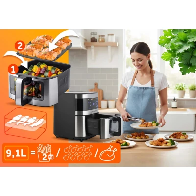 Fritéza na horúci vzduch Berdsen BD-656 9,1 l, 1700 W, strieborná