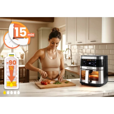 Fritéza na horúci vzduch Berdsen BD-656 9,1 l, 1700 W, strieborná
