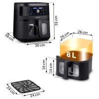 Fritéza na horúci vzduch Berdsen BD-661 8 l, 1700 W, čierna