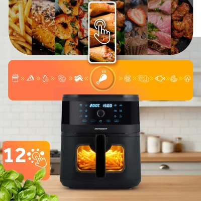 Fritéza na horúci vzduch Berdsen BD-661 8 l, 1700 W, čierna
