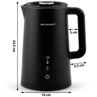 Rýchlovarná kanvica Berdsen BD-709, 1,7 l, čierna