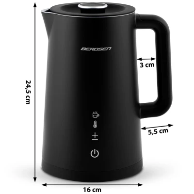 Rýchlovarná kanvica Berdsen BD-709, 1,7 l, čierna