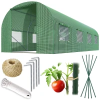 Plonos 4917-B Záhradný skleník 3 x 4,5 m, 140 g/m², zelený