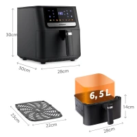 Fritéza na horúci vzduch Berdsen BD-662 6,5 l, 1700 W, čierna