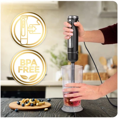 Berdsen BD-754 Ručný mixér s titánovými nožmi, 1500 W, 5 v 1, čierny