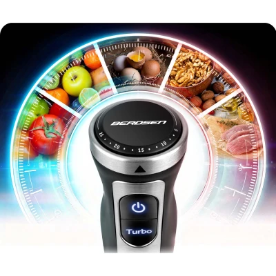 Berdsen BD-754 Ručný mixér s titánovými nožmi, 1500 W, 5 v 1, čierny