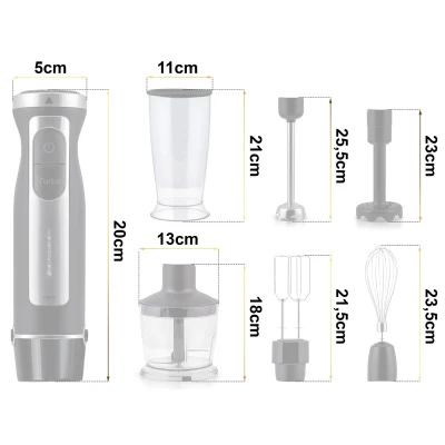 Berdsen BD-754 Ručný mixér s titánovými nožmi, 1500 W, 5 v 1, čierny