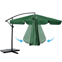 Plonos PL-881 Záhradný slnečník, skladací, 8-segmentový, 350 cm, s obalom, zelený