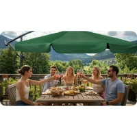 Plonos PL-881 Záhradný slnečník, skladací, 8-segmentový, 350 cm, s obalom, zelený