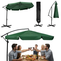 Plonos PL-881 Záhradný slnečník, skladací, 8-segmentový, 350 cm, s obalom, zelený