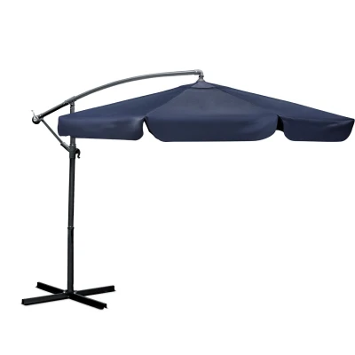 Plonos PL-881 Záhradný slnečník, skladací, 8-segmentový, 350 cm, s obalom, modrý