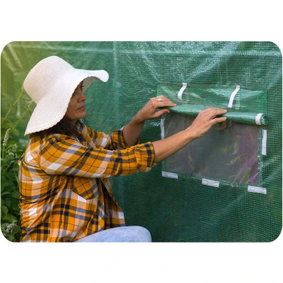 Plonos 4915-B Záhradný skleník 2 x 4,5 m, 140 g/m², zelený 