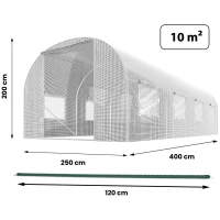 Plonos 4974-B Záhradný fóliový tunel 2,5 x 4 m, 140 g/m², biely