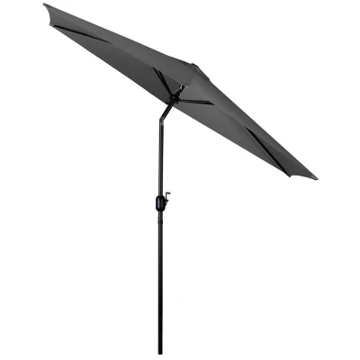 Plonos PL-884 Záhradný slnečník, skladací, 6-segmentový, 300 cm, s obalom, sivý