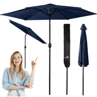 Plonos PL-884 Záhradný slnečník, skladací, 300 cm, 6 rebier, s obalom, modrý