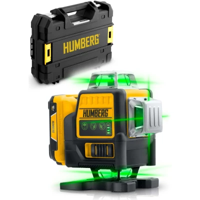 Humberg HM-171 Krížový laser v puzdre + statív, IPX54, čierny a žltý