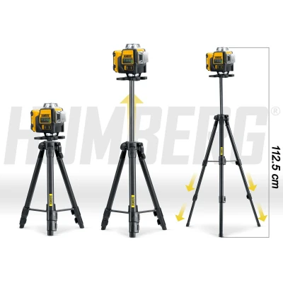Humberg HM-171 Krížový laser v puzdre + statív, IPX54, čierny a žltý