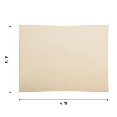 Plonos PL-885 Obdĺžniková tieniaca plachta 3 x 4 m, béžová