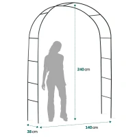 Plonos PL-990 Zahradní pergola oblouk 240 cm, černá